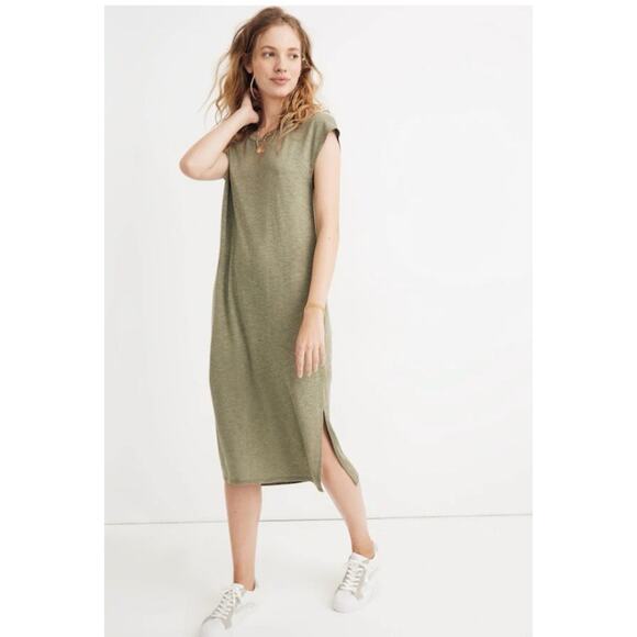 Madewell Dresses & Skirts - Madewell Muscle Midi Green Long Jersey Dress Size Medium